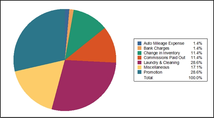 Expense report pie chart